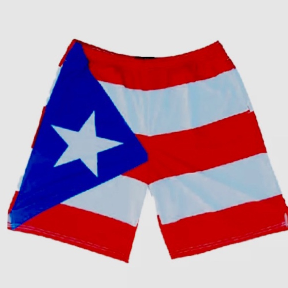 Puerto Rico Shorts Color flag Block Swim Trunks Swimsuit